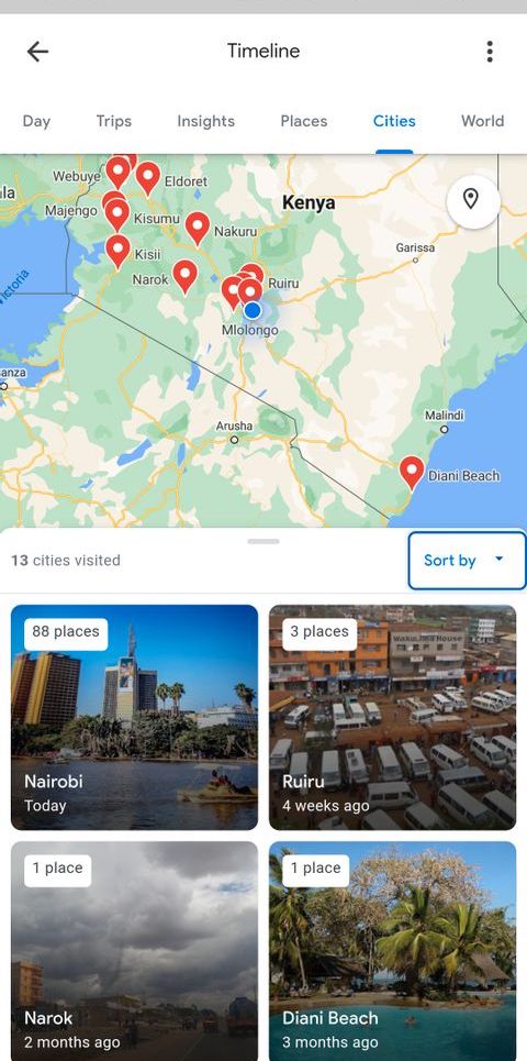 Cách xem Dòng thời gian trên Google Maps