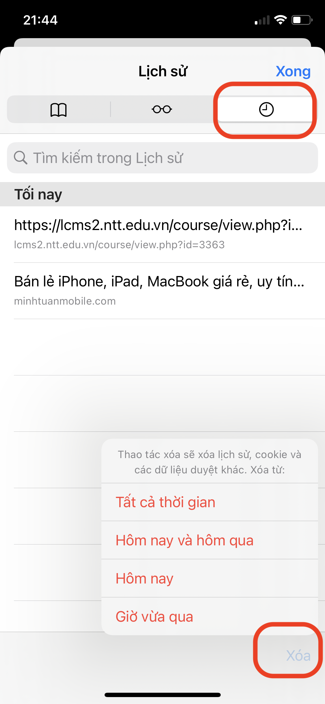 Cách xem và xóa lịch sử trình duyệt Safari trên iPhone, iPad