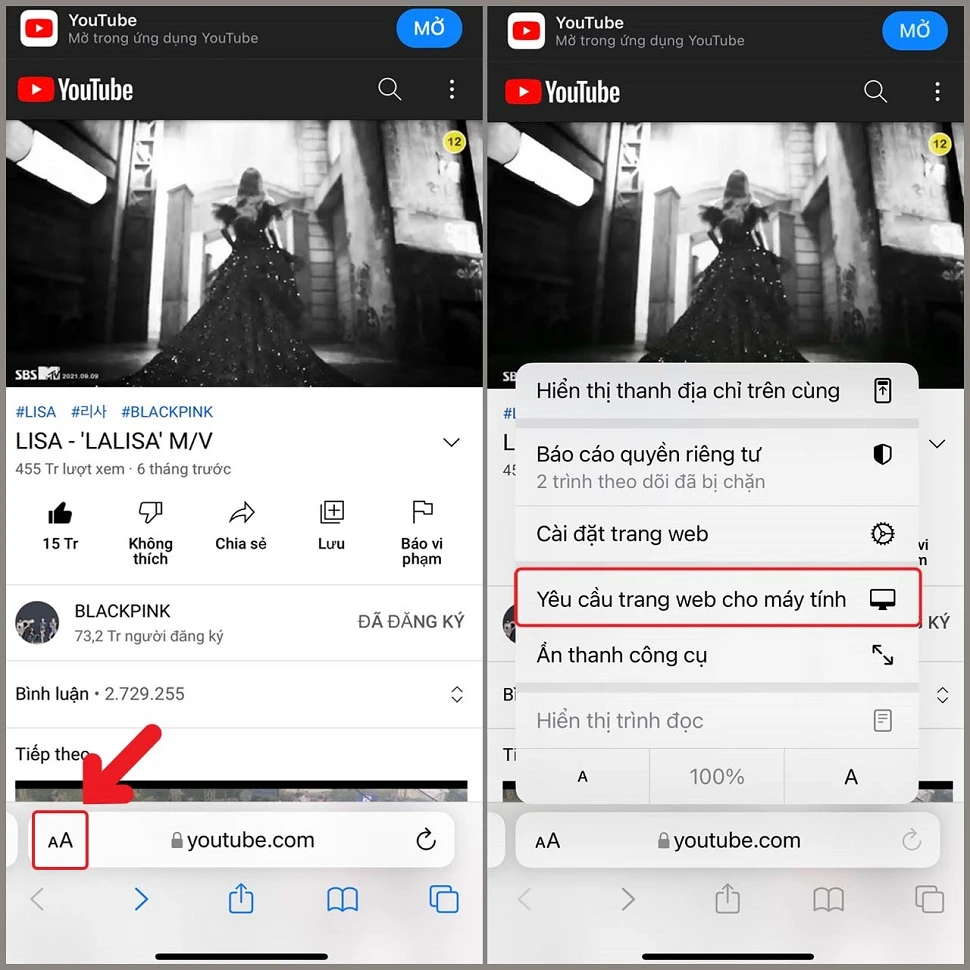 Nghe nhạc Youtube bằng trình duyệt Safari