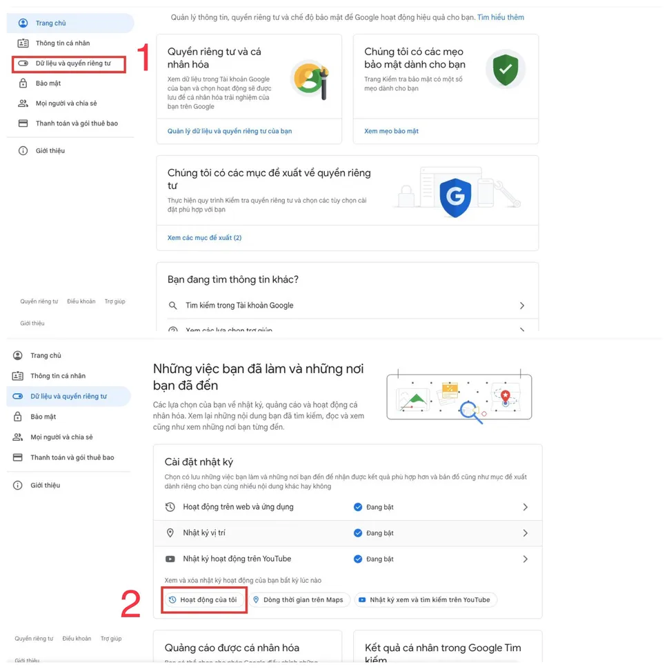 Cách xoá lịch sử tìm kiếm trên Google cực đơn giản