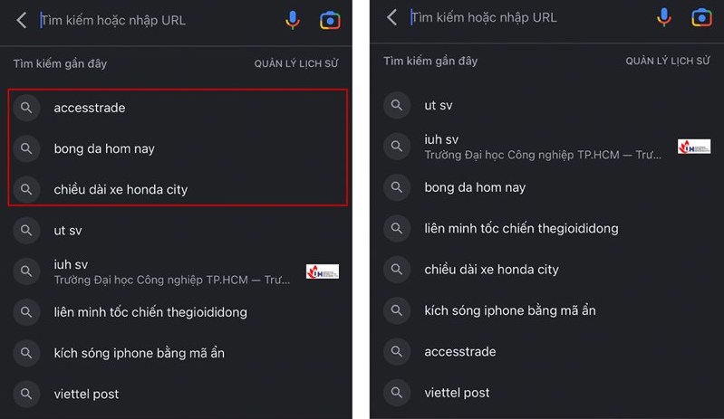 Cách xoá tìm kiếm gần đây trên Google và Safari cho iPhone