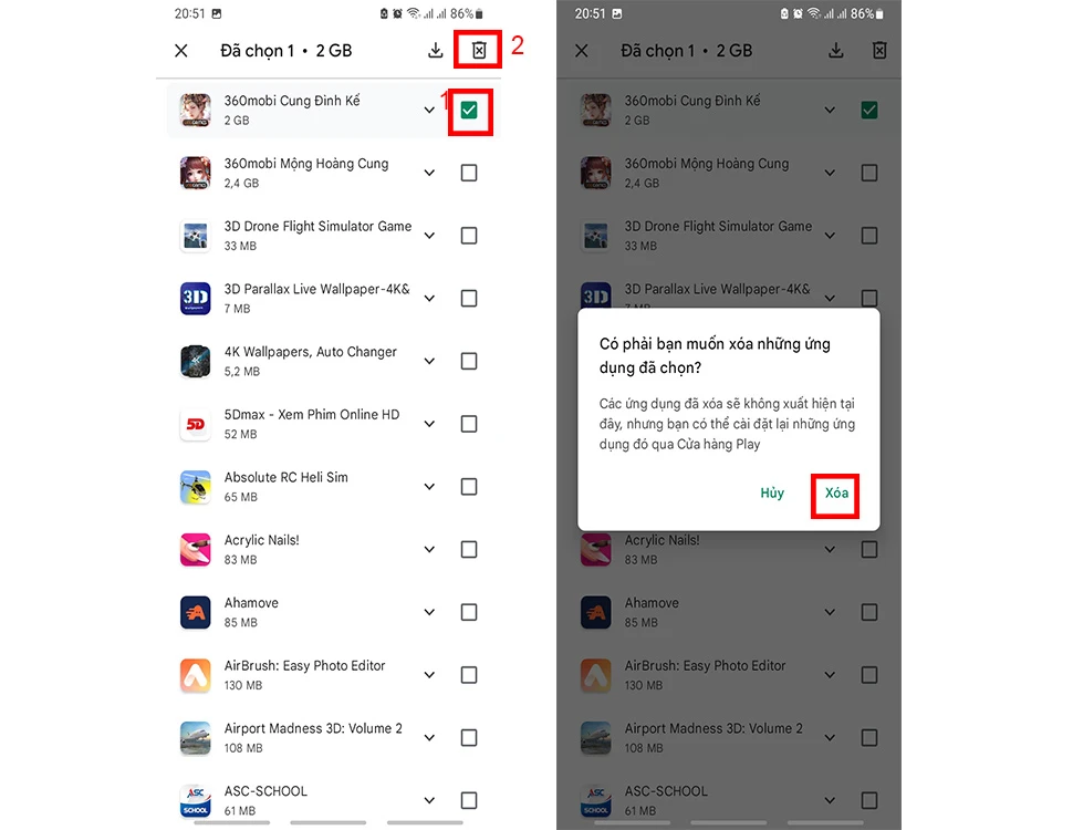 Cách xóa ứng dụng đã mua trên App Store và CH Play