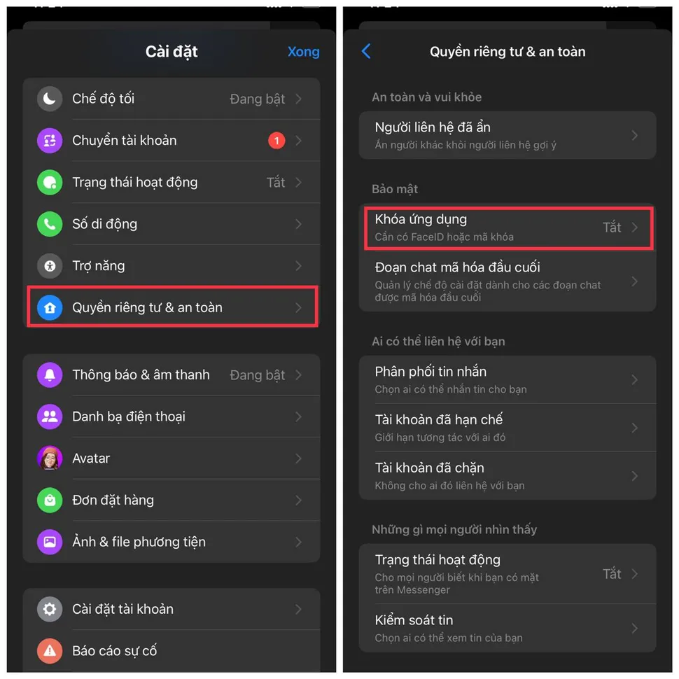 Cách cài mật khẩu cho ứng dụng Messenger trên iPhone