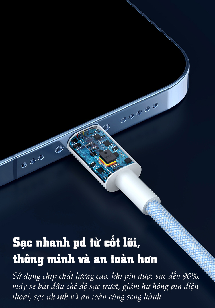 Cáp Type-C to Lightning PISEN Quick Colorful