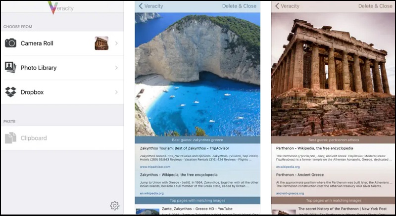 Ứng dụng tìm kiếm hình ảnh Veracity