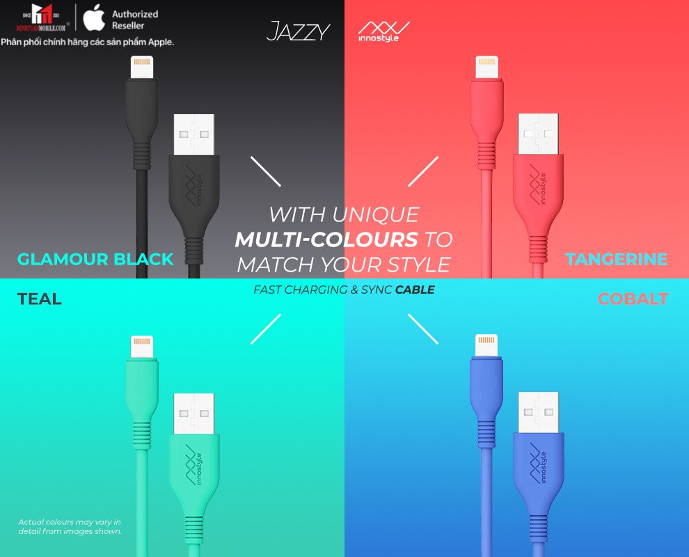 Cáp USB-A to Lightning Innostyle Jazzy MFi 1.5M JIAL150
