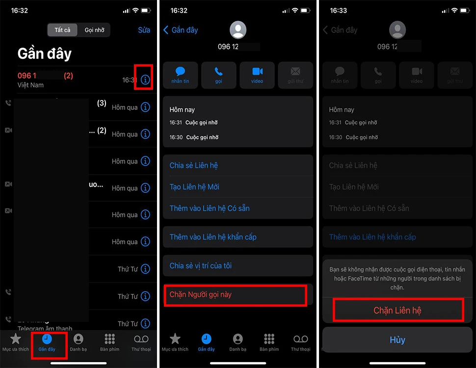 Chặn cuộc gọi lừa đảo, không xác định trên iPhone