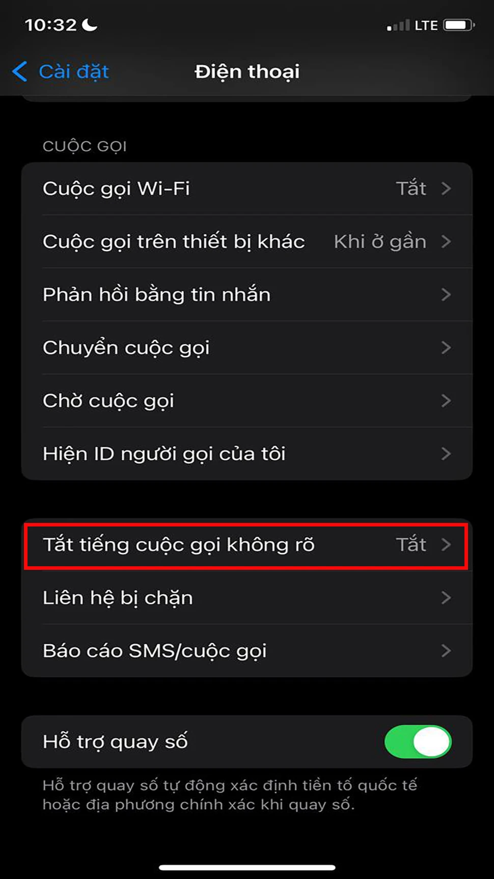 ​Chặn cuộc gọi chưa xác định bằng cách tắt tiếng trên iPhone 