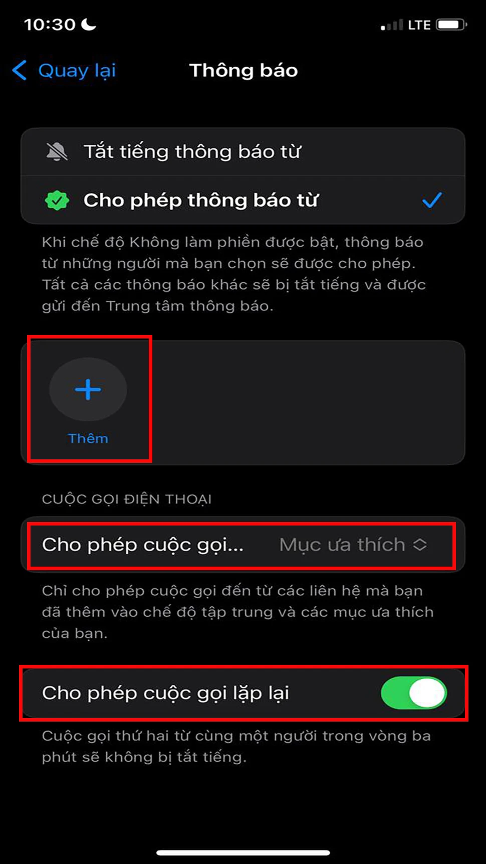 Chặn số lạ bằng tính năng không làm phiền trên iPhone 