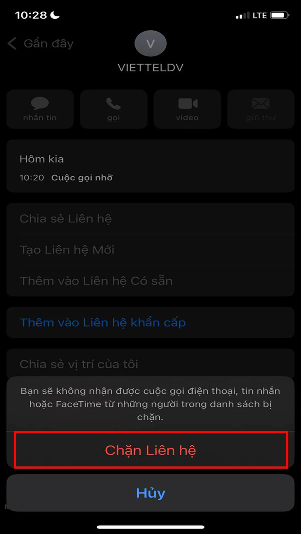 Chặn số lạ trực tiếp trên iPhone 
