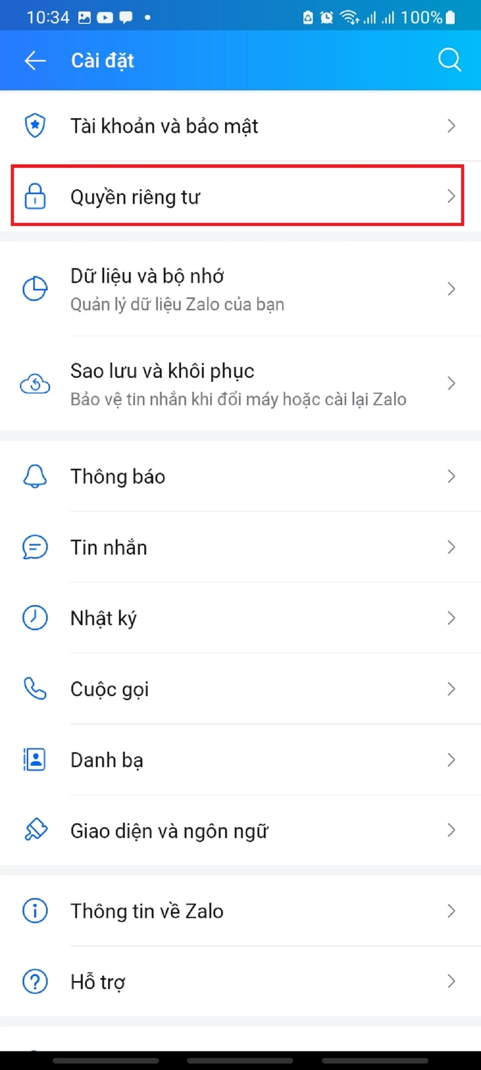 Mách bạn cách chặn tin nhắn người lạ trên Zalo 