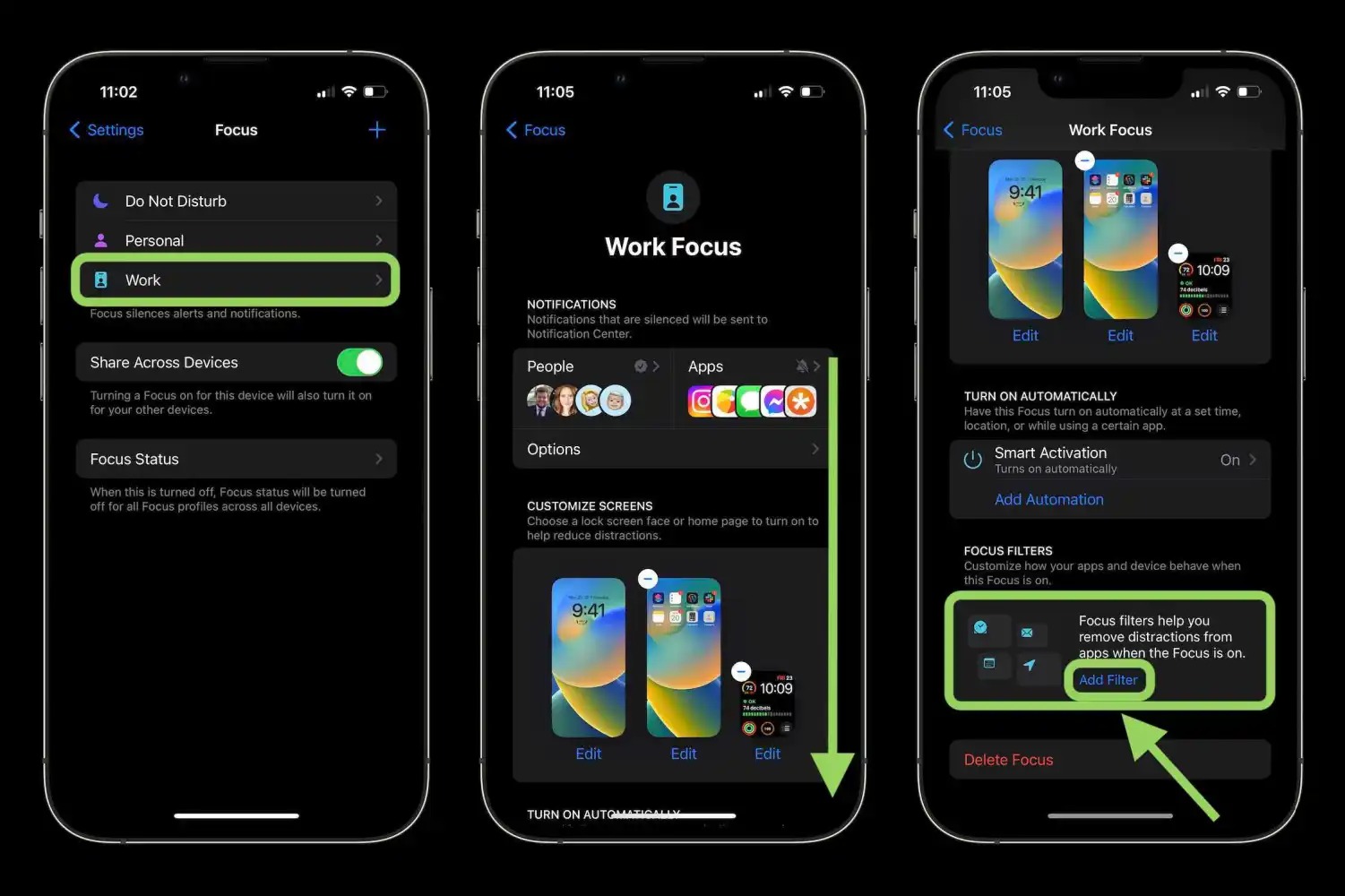 Những điểm mới trong chế độ Focus trên iOS 16: Liên kết với màn hình khóa, tạo trang chủ tùy chỉnh, sử dụng bộ lọc