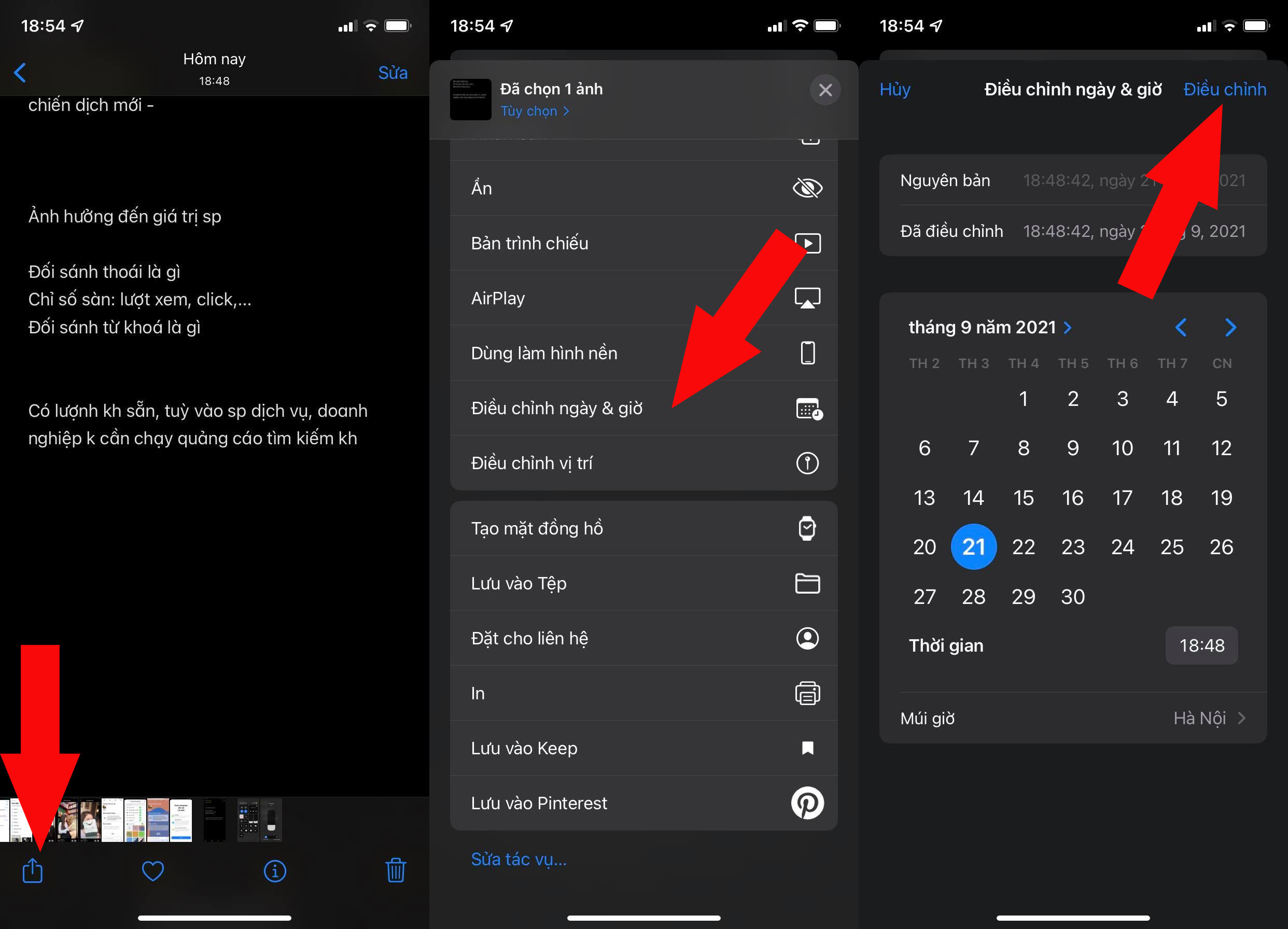 Chỉnh sửa ngày và giờ hình ảnh 
