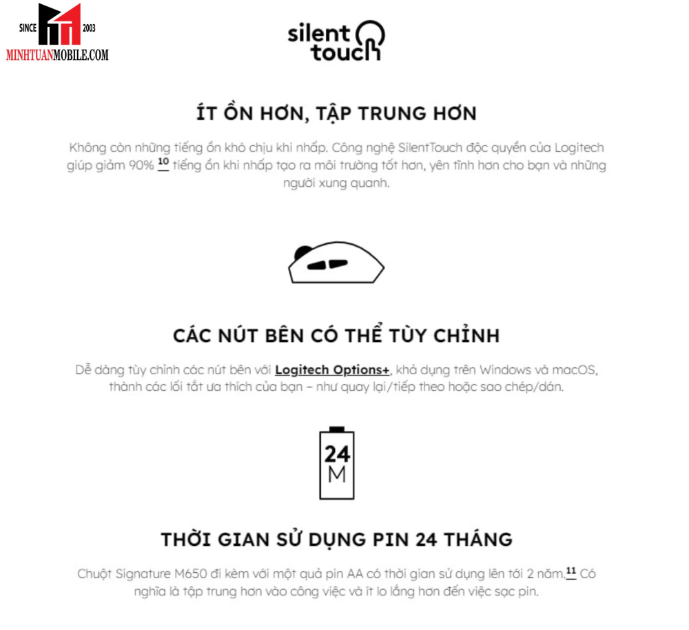 Chuột Bluetooth Logitech Signature M650