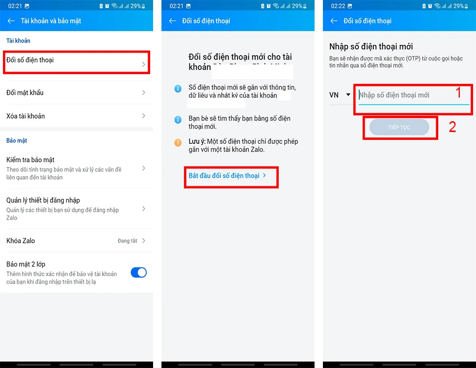 Cách chuyển đổi số điện thoại trong Zalo không mất dữ liệu