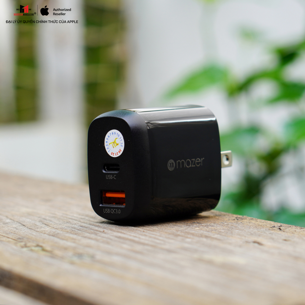 Cốc sạc 2 cổng Mazer 20W SuperMINI US Foldable Wall Charger