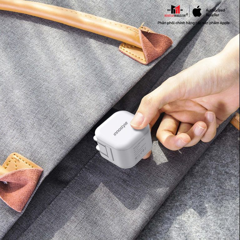 Cốc sạc 2 cổng USB-A Innostyle 12W Minigo 2 Smart Charging Ai - 2021