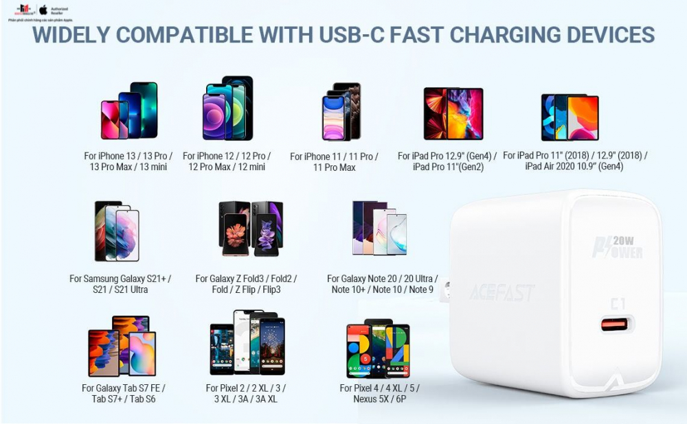 Cốc sạc nhanh ACEFAST 20W Type-C PD3.0 A320W