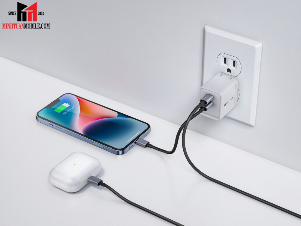 Cốc sạc nhanh HyperJuice GAN II Dual Type-C PD 35W/PPS 33W