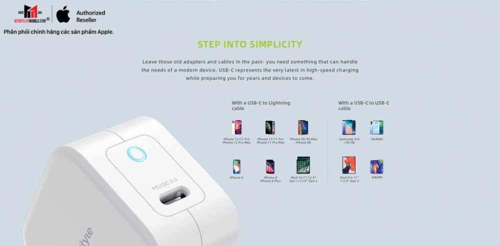 Cốc sạc nhanh Innostyle 20W Type-C Minigo III