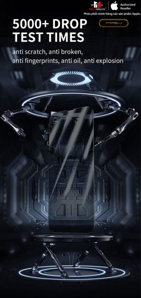 Cường lực chống vân tay iPhone 13 Pro Max/14 Plus Mipow Kingbull Premium Silk HD (2.7D) BJ410