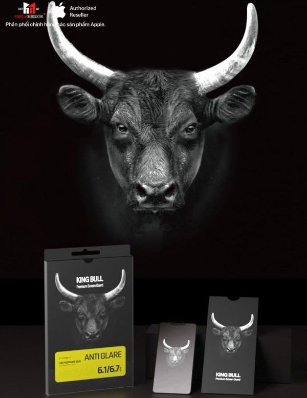 Cường lực chống vân tay iPhone 14/13/13 Pro Mipow Kingbull Premium Silk HD (2.7D) BJ409