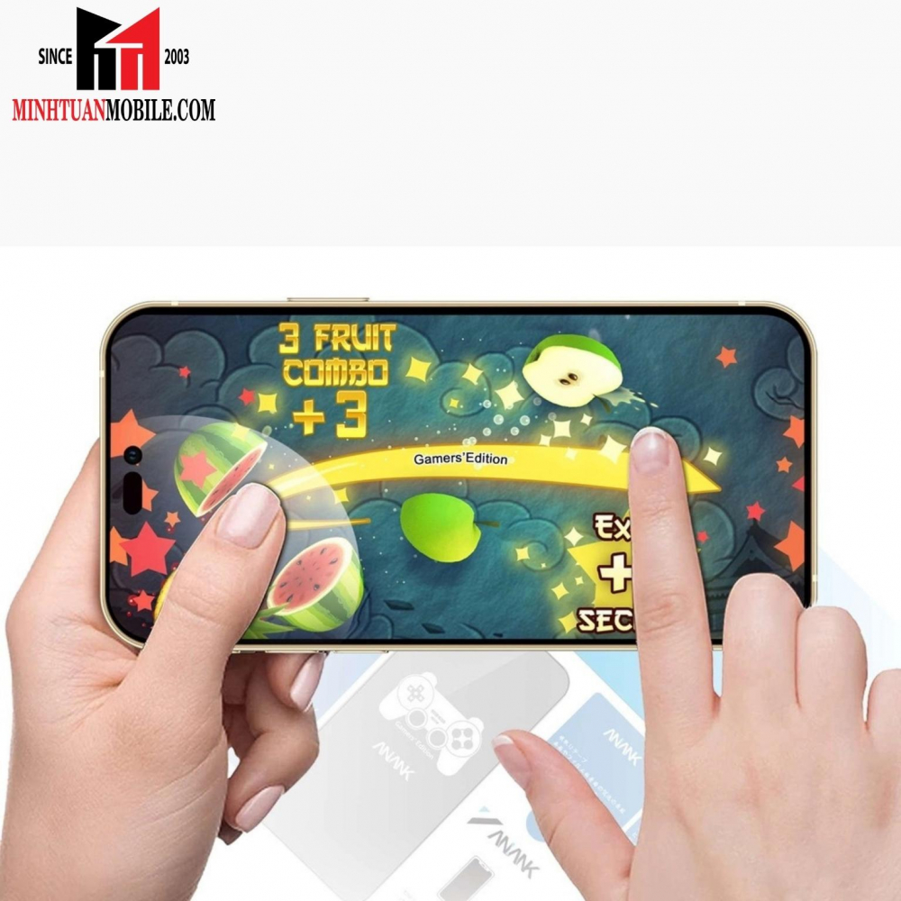 Cường lực chống vân tay iPhone 14 Plus/13 Pro Max ANANK (viền đen)