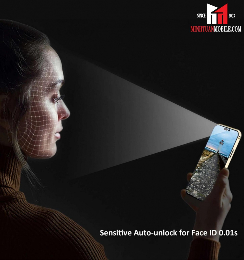 Cường lực iPhone 14 ANANK Corning cao cấp (viền đen)