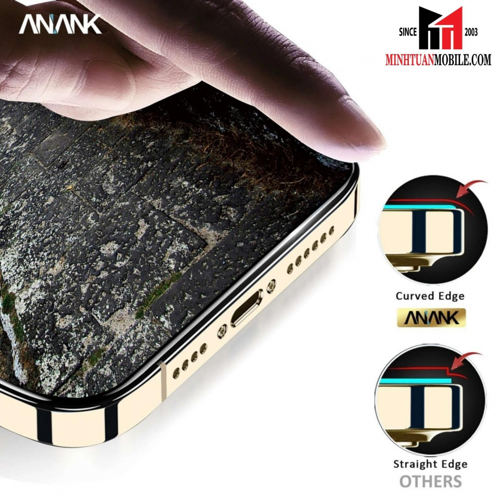 Cường lực iPhone 14 Pro Max ANANK Corning Gorilla cao cấp (viền đen)