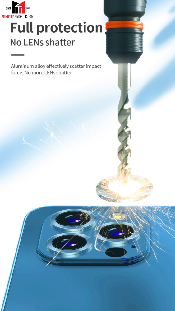 Dán bảo vệ camera iPhone 12 Pro chính hãng Mipow Glass Alumium