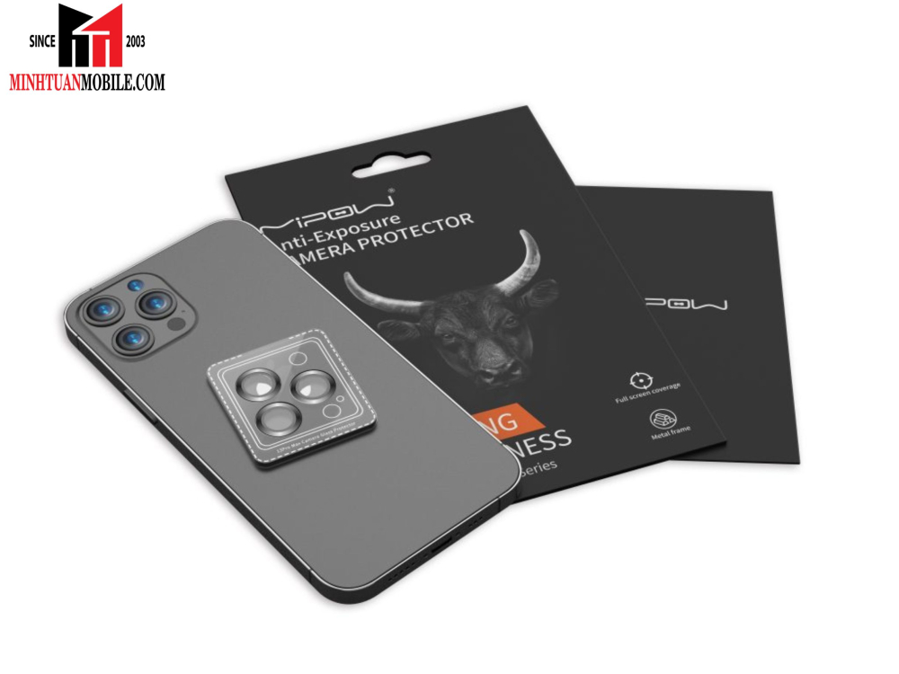 Dán bảo vệ camera iPhone 12 Pro chính hãng Mipow Glass Alumium