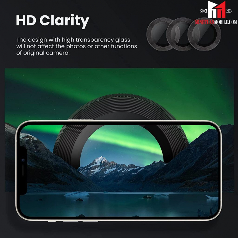 Dán bảo vệ camera iPhone 14 Pro/14 Pro Max Mipow Diamondshield