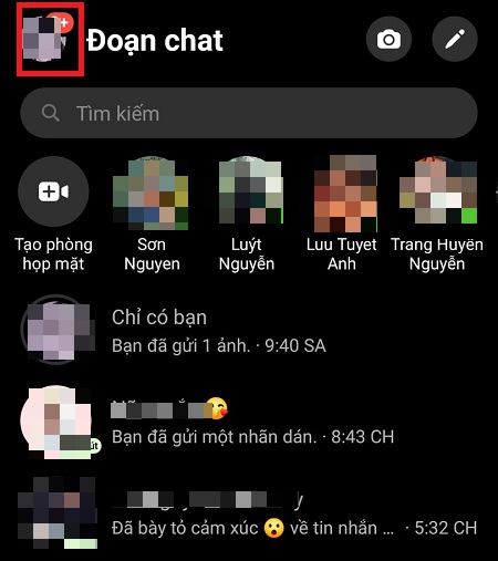 Vào Messenger trên điện thoại, nhấn vào biểu tượng Avatar của bạn.