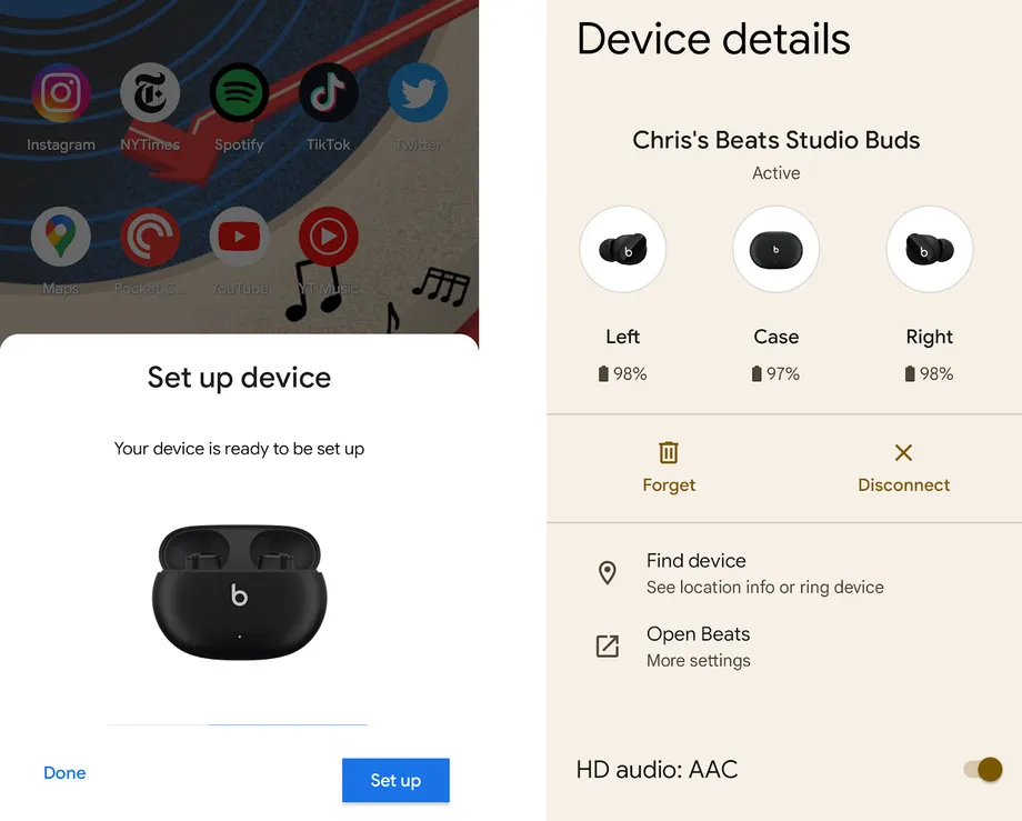 Beats Studio Buds trên Android