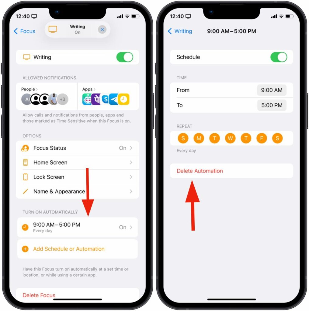 Tắt tự động hóa Focus