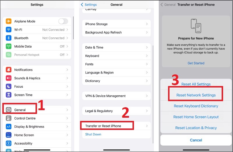 Đặt lại cài đặt mạng trên iphone 