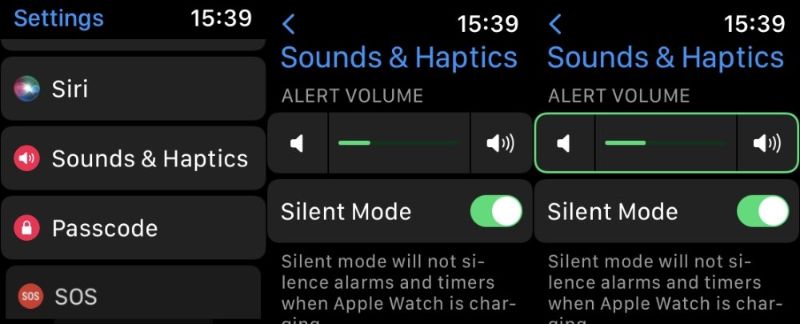 Điều chỉnh âm lượng Apple Watch trừ iPhone