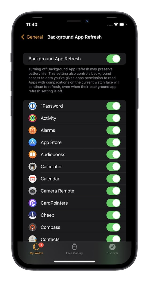 Quản lý làm mới ứng dụng nền 