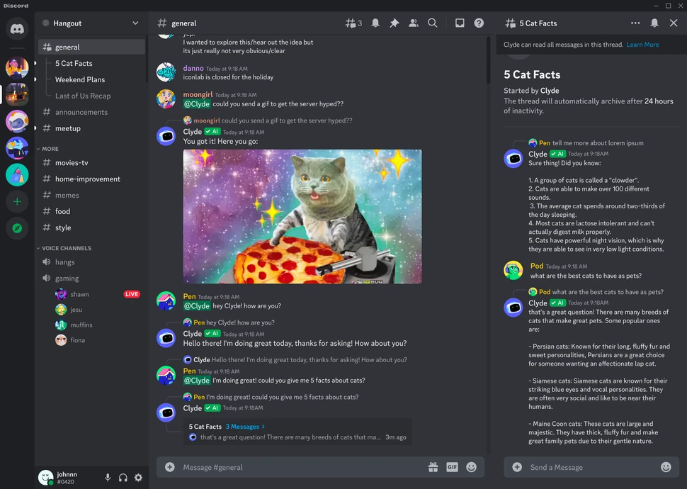Discord tích hợp chatGPT