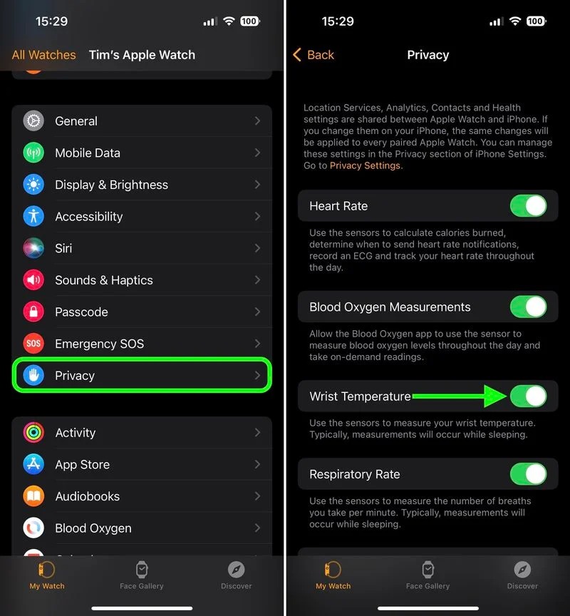Cách theo dõi nhiệt độ cổ tay hàng đêm trên Apple Watch Series 8 & Ultra cực hữu ích