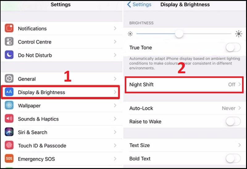 Chức năng Night Shift có thể gây màn hình iPhone tự động giảm độ sáng (mờ đi) 
