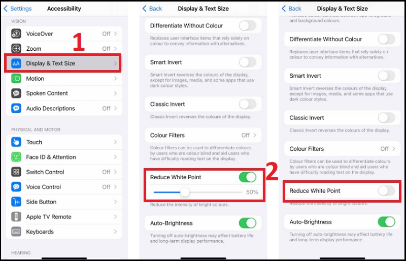 Chức năng Reduce White Point có thể gây màn hình iPhone tự động giảm độ sáng (mờ đi) 