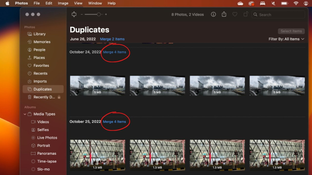 Dễ dàng hợp nhất hoặc xóa các bản sao trong Ảnh