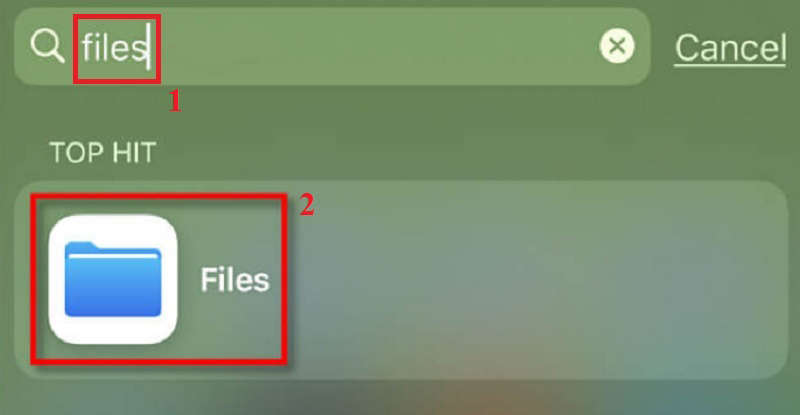nhấn chọn Files trong kết quả tìm kiếm