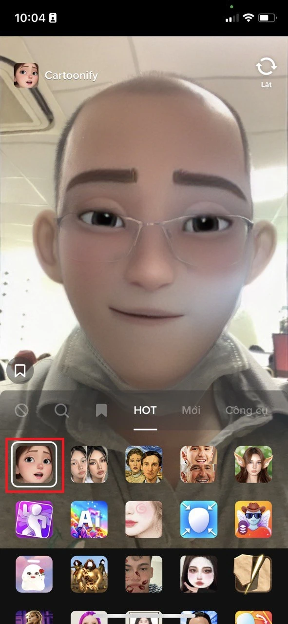 Quay video với Filter đổi mặt Anime