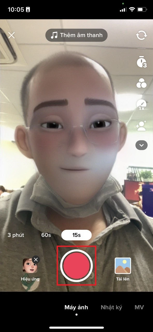 Quay video với Filter đổi mặt Anime