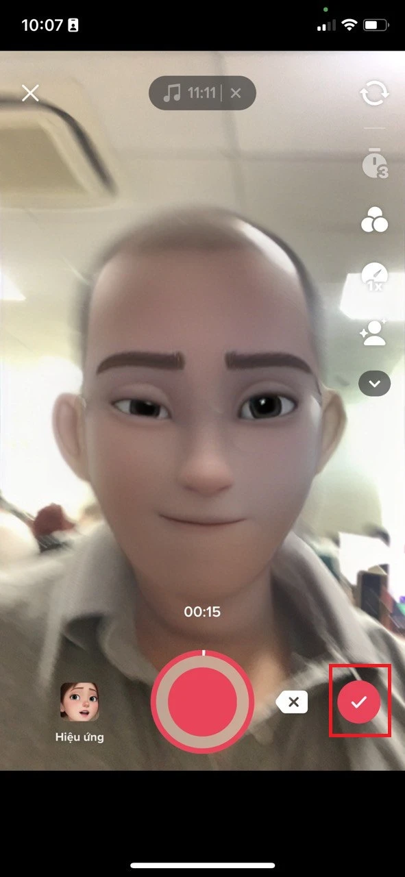 Quay video với Filter đổi mặt Anime