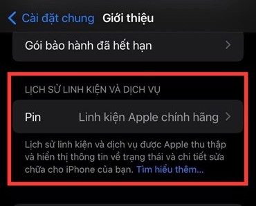 Cách kiểm tra iPhone đã thay linh kiện hay chưa