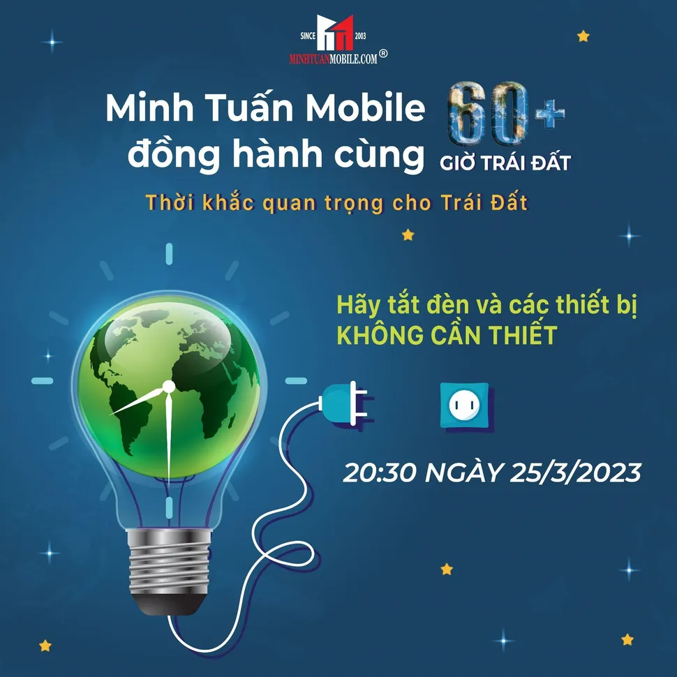 Minh Tuấn Mobile hưởng ứng giờ trái đất.