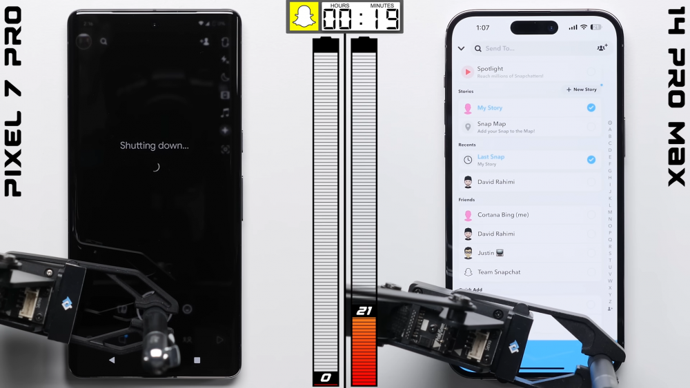 Pin của Pixel 7 Pro với iPhone 14 Pro Max